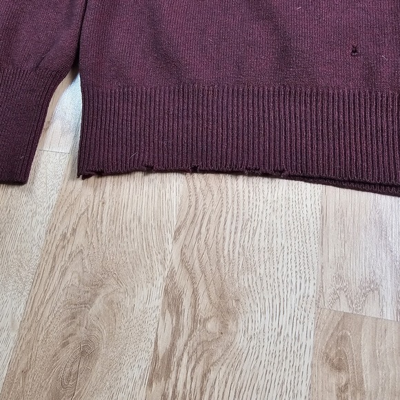 Pendleton Lambs Wool Sweater Men 2XL‎ Burgundy Red V-Neck Pullover Grandpa - Picture 4 of 9